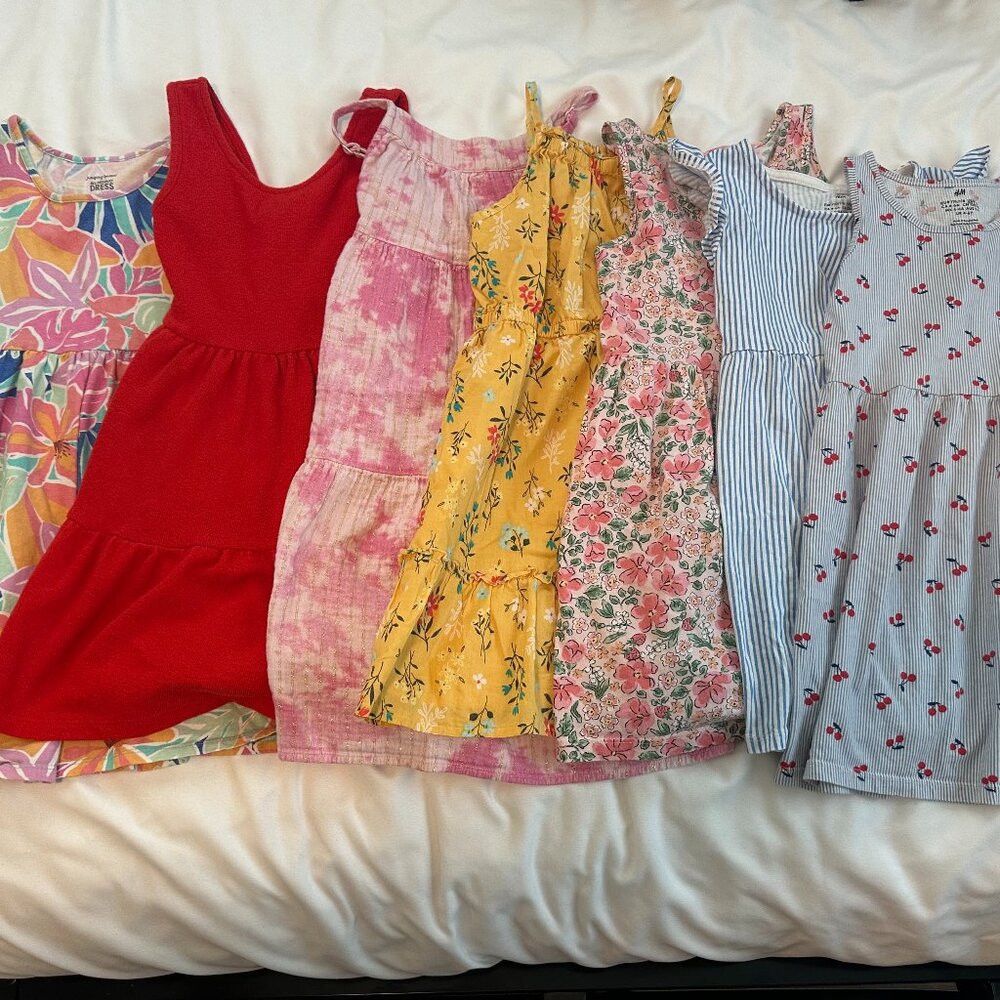 Girls Tank Dress Bundle (7) – Sizes 5T, H&M, Cat & Jack, Jumping Beans